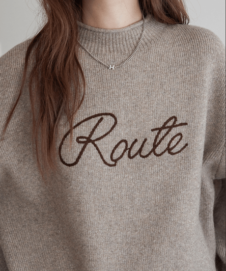 relaxed logo knit / 4color　hm2804