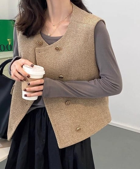 double breasted vest / 2color　hm2593