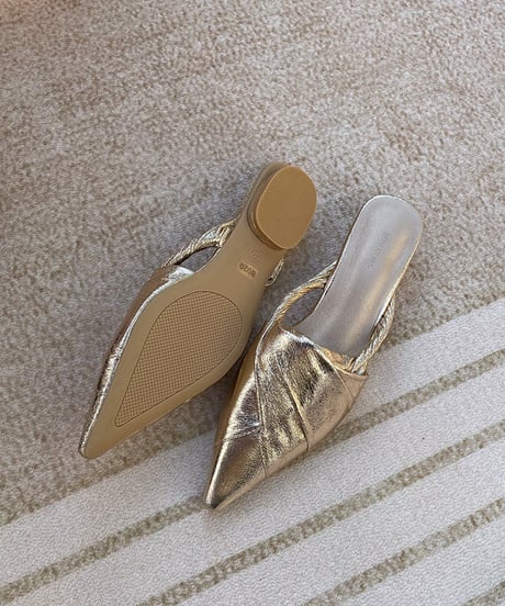 metallic pointed mules / 3color　hm1408
