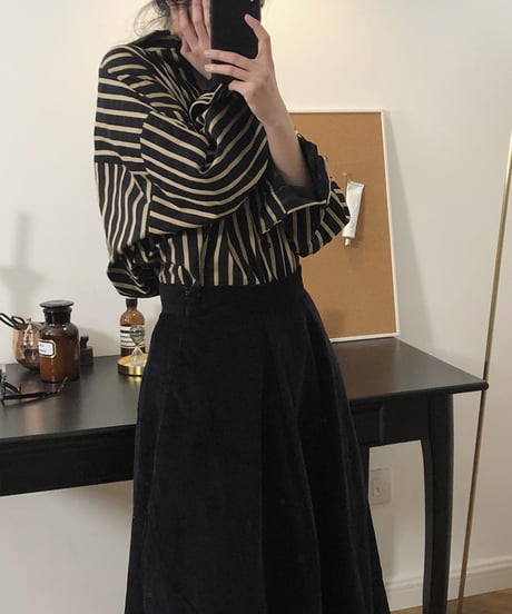 loose-fit striped shirt / 2color　hm1685