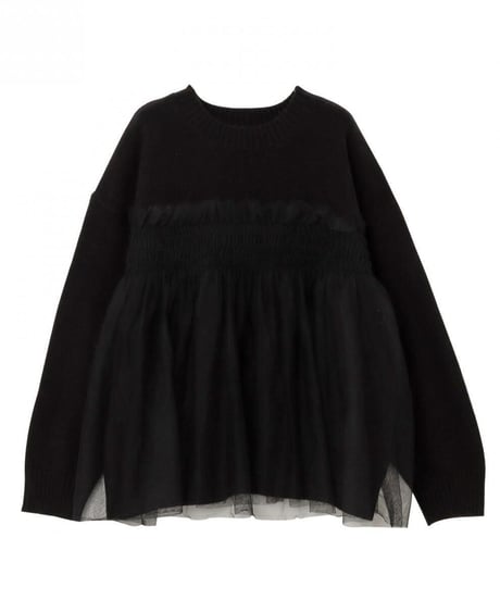 tulle knit top / 3color　hm2640