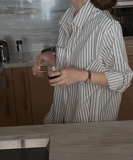 relaxed stripe shirt  　hm2601