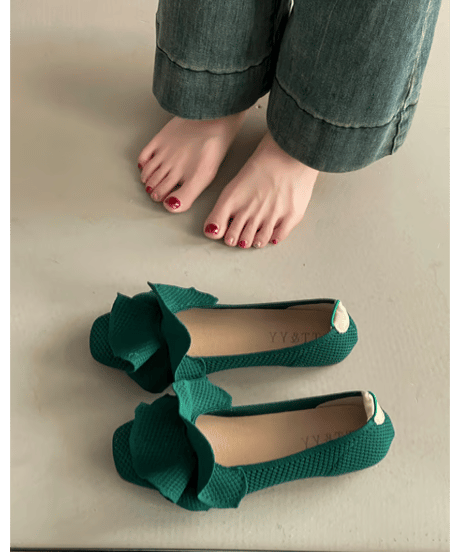ribbon knit flats / 4color　hm2844