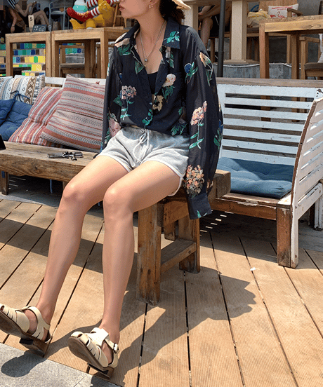 botanical sheer shirt / 2color　hm1882