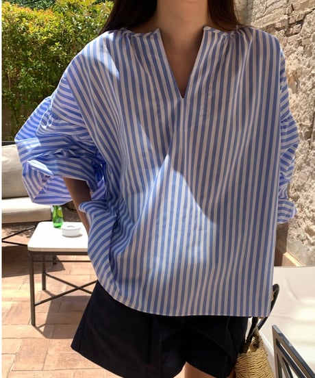 skipper loose blouse / 2color　hm2931