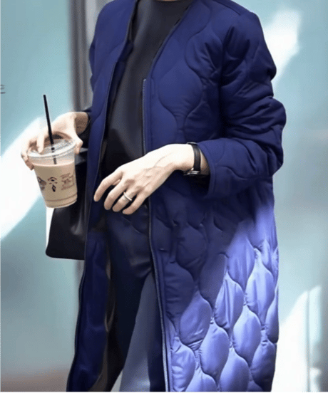 quilted hooded long coat / 3color　hm2690