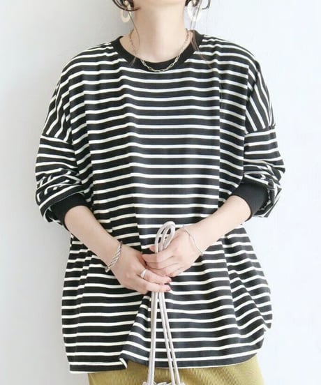 oversized border top / 3color　hm2645