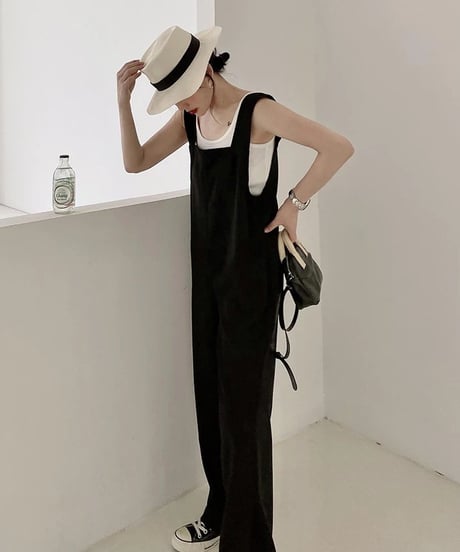 straight saide-slit overalls　hm1409
