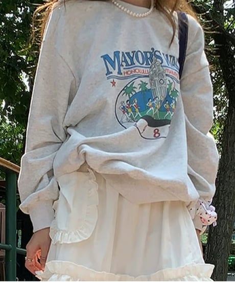 printed sweat pullover　hm1987