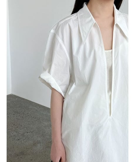 relax open collar shirt / 2color　hm2300