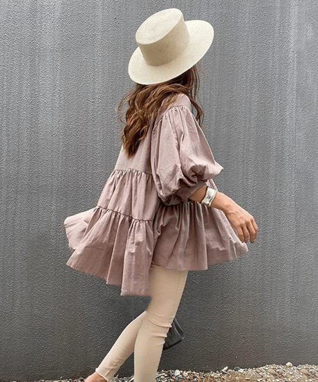 sheer smock blouse / 6color　hm2935
