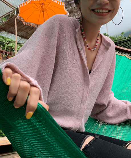 short knit cardigan / 2color　hm1330