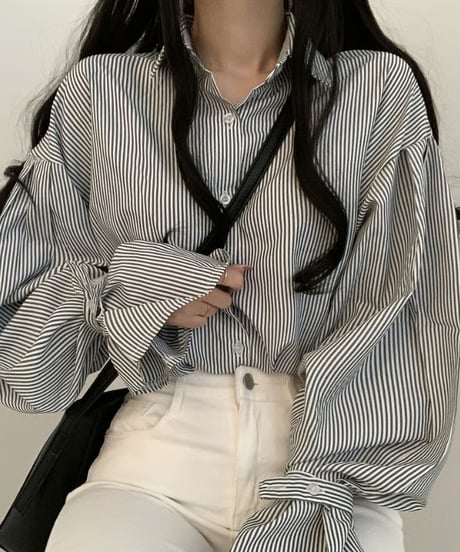 stripe loose shirt / 2color　hm2916