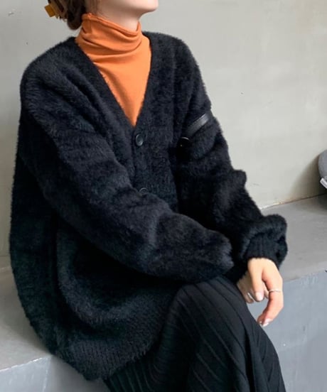 shaggy knit cardigan / 3color　hm1002
