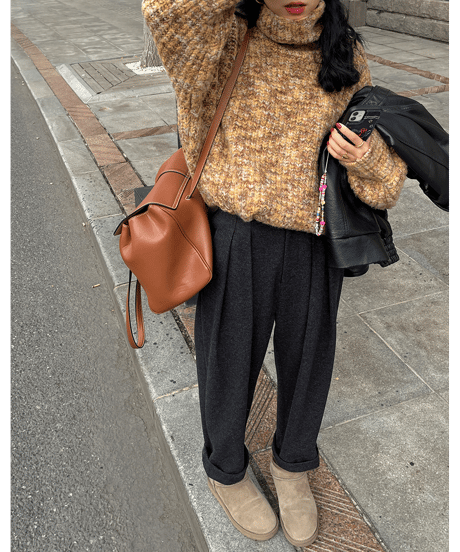 tucked cropped pants / 2color　hm1769