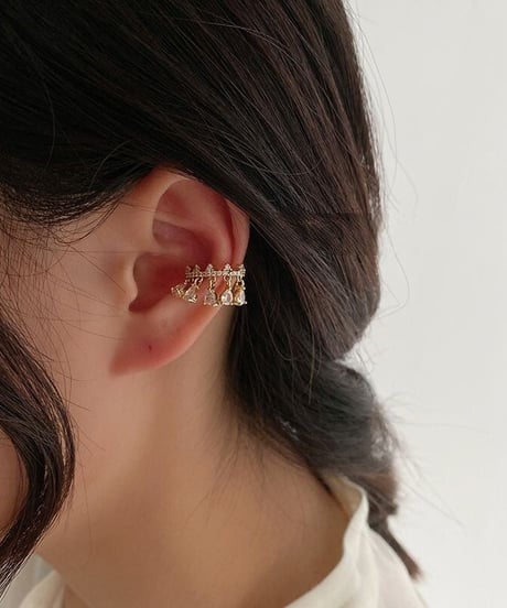 fringe stone ear cuff　hm1559