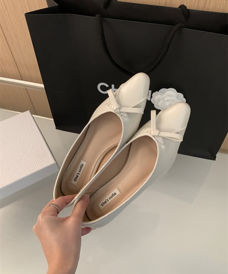 toe bow flats shoes / 3color　hm2117