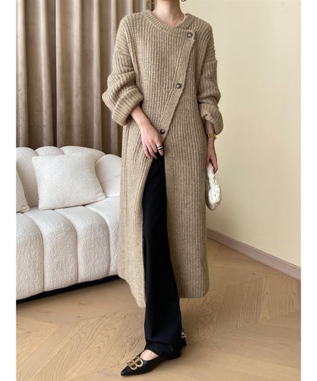 asymmetric long cardigan / 2color　hm2793