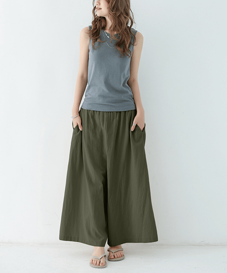 linen wide pants / 12color　hm2936