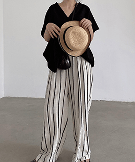 wide reg stripe pants　hm1465