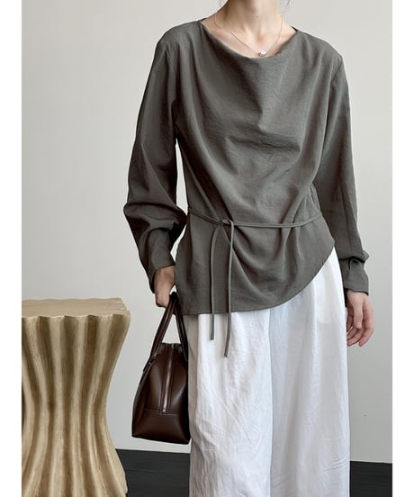 waist ribbon blouse / 3color　hm2049