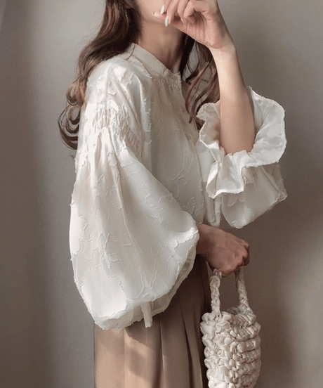 sheer floral blouse / 4color　hm2821
