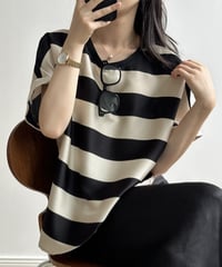 striped loose top　hm1637