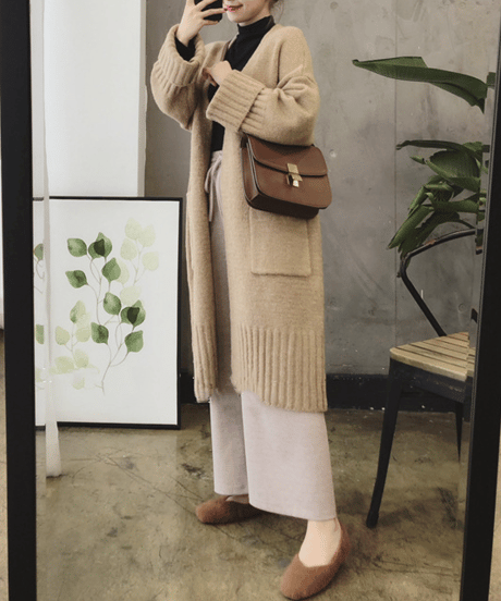 oversized long cardigan / 4color　hm2701