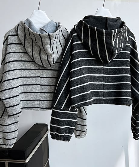 relaxed strip hoodie / 2color　hm2060