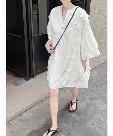embroidered shirt dress　hm2941
