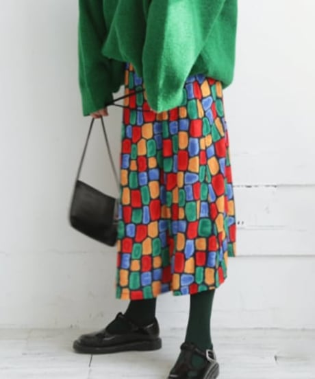 colorful flared skirt / 2color　hm1787