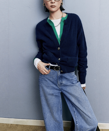 v neck knit cardigan / 3color　hm1794