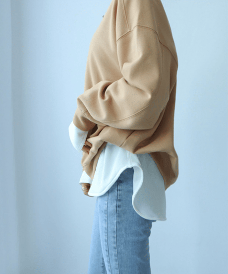 button sleeve slim fit top / 2color　hm1655