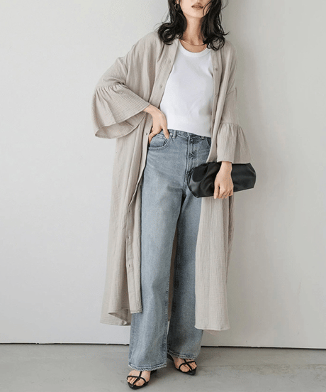 relaxed shirt dress / 4color　hm2955