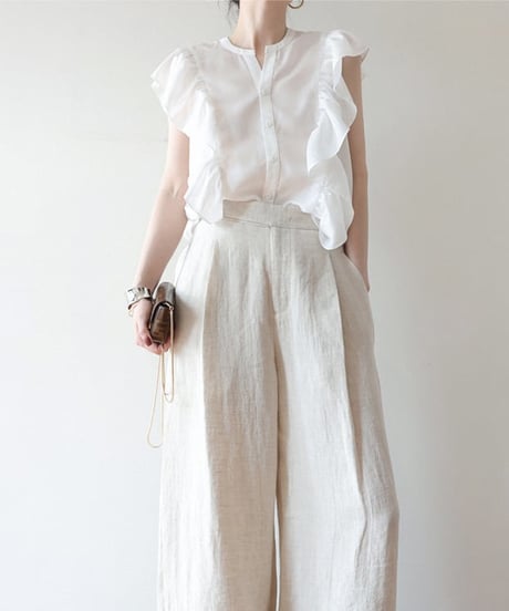 sleeveless frill blouse / 2color　hm1482
