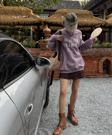 print sweat pullover / 2color　hm1442