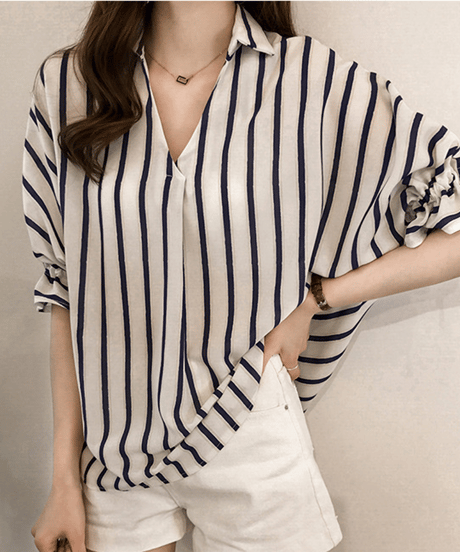 striped dolman shirt / 3color　hm2857