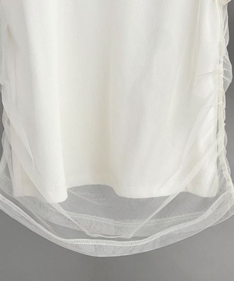 mesh layered tee / 2color　hm2336