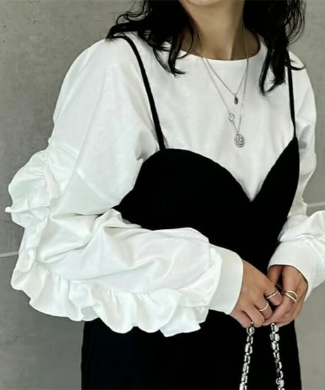 ruffle sleeve pullover / 2color　hm2658