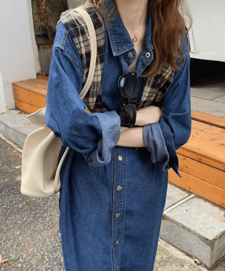 denim shirt dress　hm2917