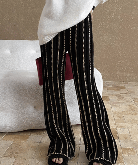 striped wide leg pants　hm2743