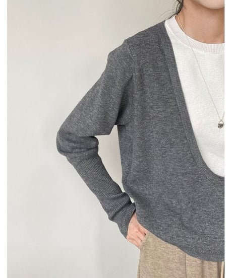 layered design knit top / 3color　hm1868
