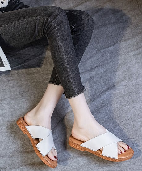 flat cross sandal / 2color　hm1480