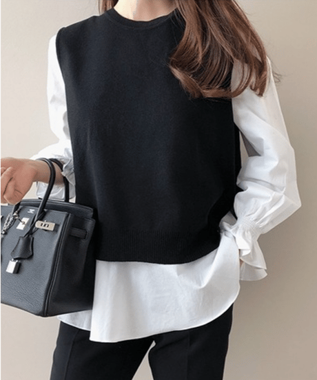 vest & blouse set / 3color　hm2648
