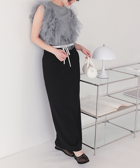 tulle frill top / 3color　hm2984