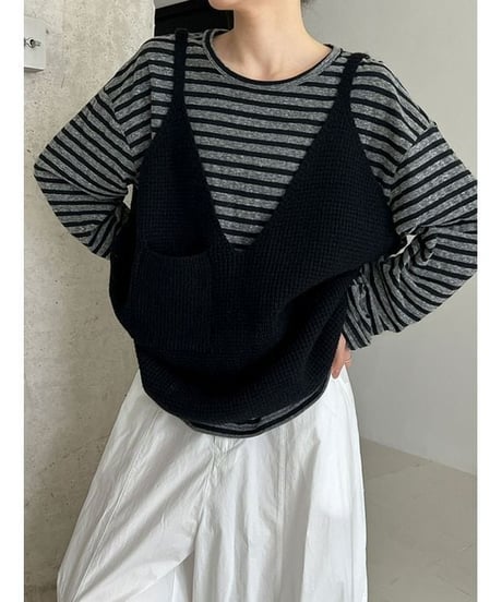 Waffle Knit Tank / 3color　hm2560