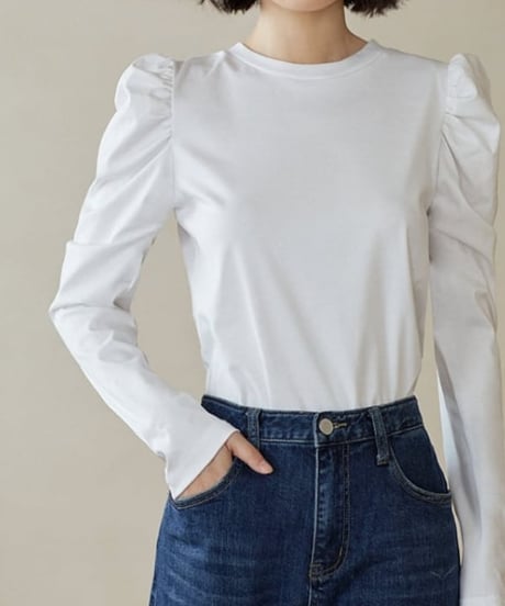 puff sleeve t-shirt / 2color　hm2002