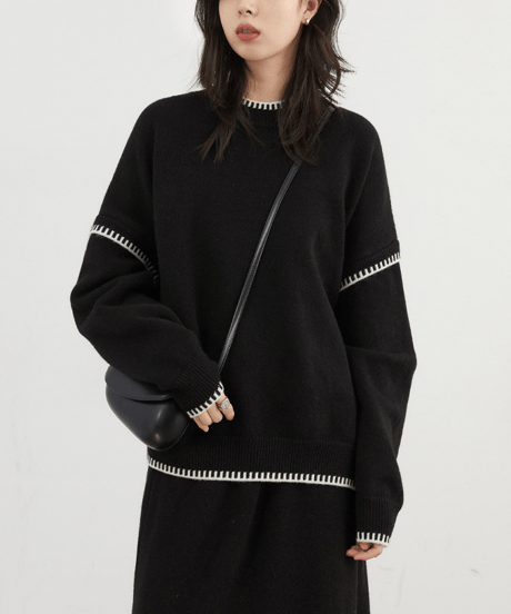 stitch knit set-up / 2color　hm2737
