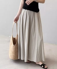 pleated maxi skirt / 4color　hm2324