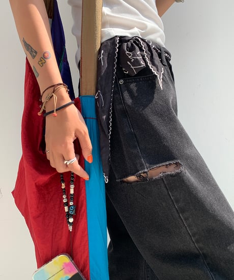 broken denim pants / 2color　hm1920